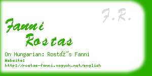 fanni rostas business card